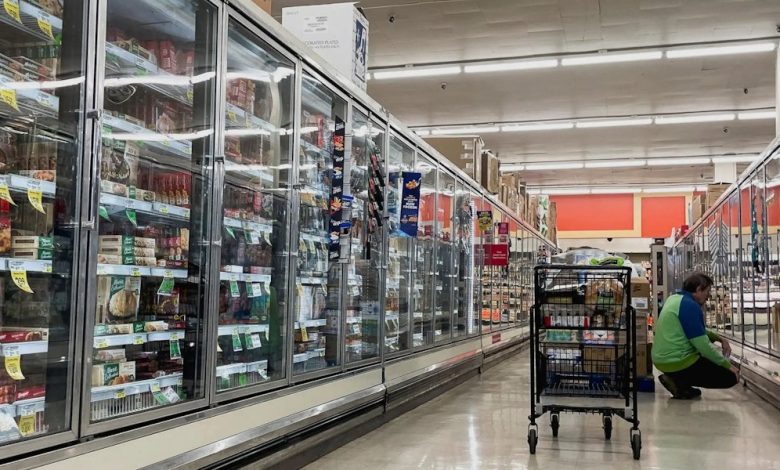 Supermarket aisle shopping cost of living Greece budget