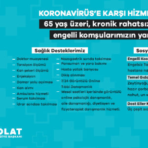 65 yaş üzeri, kronik rahatsızlığı olanlar ve engellilere yardım