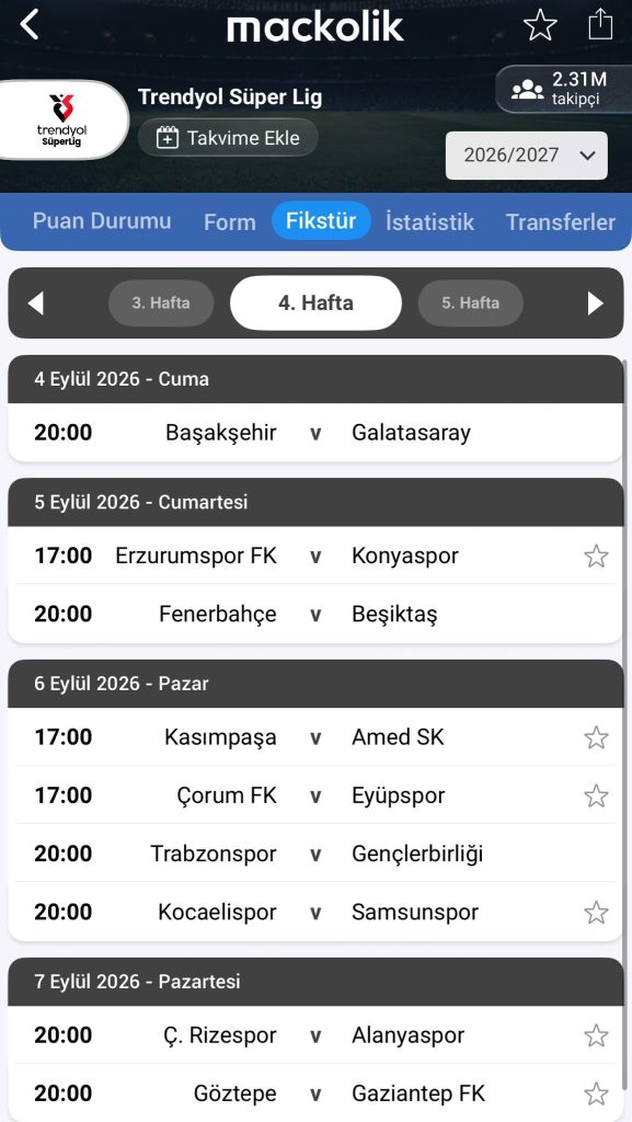 Fenerbahçe-Beşiktaş derbisi ne zaman oynanacak? 2 program 577x1024 1