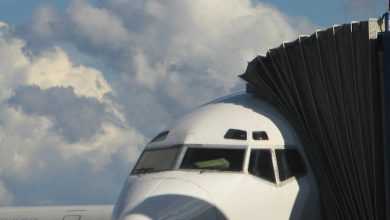 Bir havalimanı apronunda yolcu köprüsüne yanaşmış uçak
