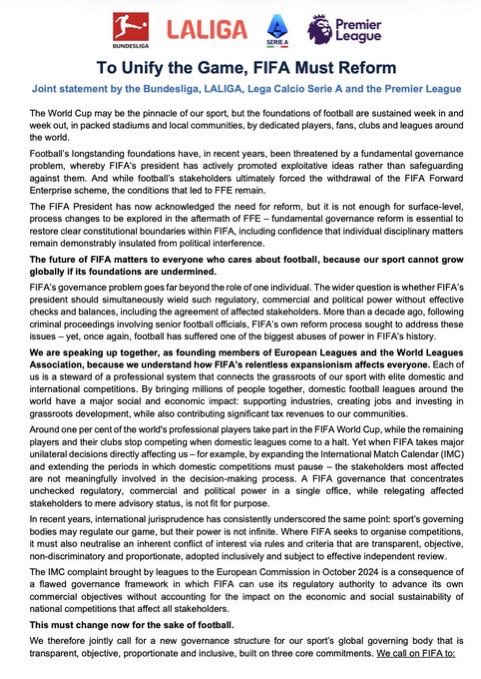 Dört büyük ligden FIFA’ya ültimatom 1 fifa2